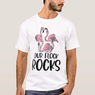 Camiseta As nossas rochas do rebanho - Flamingo engraçado