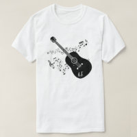 As notas da guitarra acústica & da música