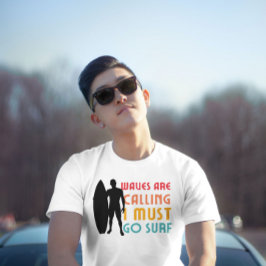 Camiseta As ondas chamam de gráfico de vintagem de verão en