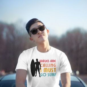 Camiseta As ondas chamam de gráfico do surf de Verão Engraç