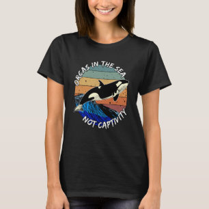 Camiseta As Orcas No Mar Não Os Animais De Captividade Deve