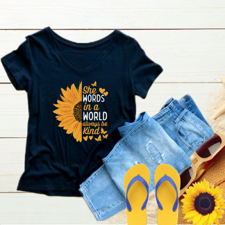 Camiseta As palavras num mundo são sempre gentis, bondade