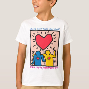Camiseta As pessoas famosas da dança do coração da alegr