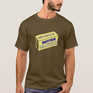 Camiseta As pessoas felizes comem a manteiga (azul)