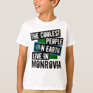 Camiseta As Pessoas mais legais da Terra vivem em Monróvia