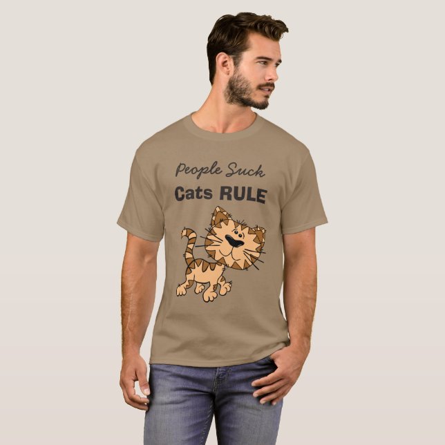Camiseta As Pessoas São Ruins, Os Gatos Mandam (Frente Completa)