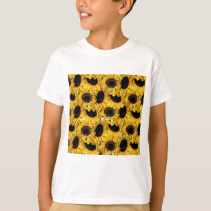 Camiseta as pétalas das flores do sol nadam o amarelo