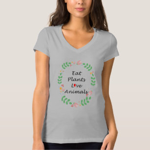 Camiseta as plantas comidas amam animais com urticária