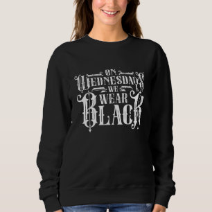 Camiseta Às Quartas-Feiras Nós Usamos Preto Gótico Nerd Ge