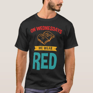 Camiseta Às quartas-feiras, Vestimos Red Teacher para Ed