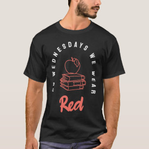 Camiseta Às quartas-feiras Vestimos Red Teacher para o Ed 3