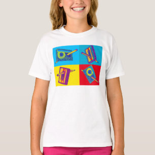 Camiseta As quatro fitas cassete 60 atendem à Pop art dos a