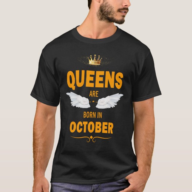 Camiseta As rainhas estão a nascer em outubro (Frente)