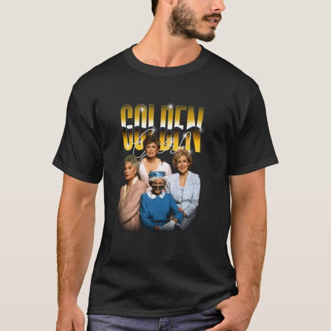 Camiseta As Raparigas de Ouro Cromo Dourado Programa de TV  (Frente)