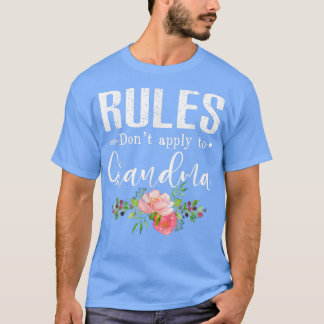 Camiseta As regras não se aplicam à vovó Dia de as mães fel