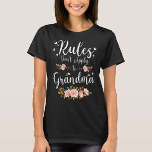 Camiseta As regras não se aplicam à vovó Floral Feliz Mãe