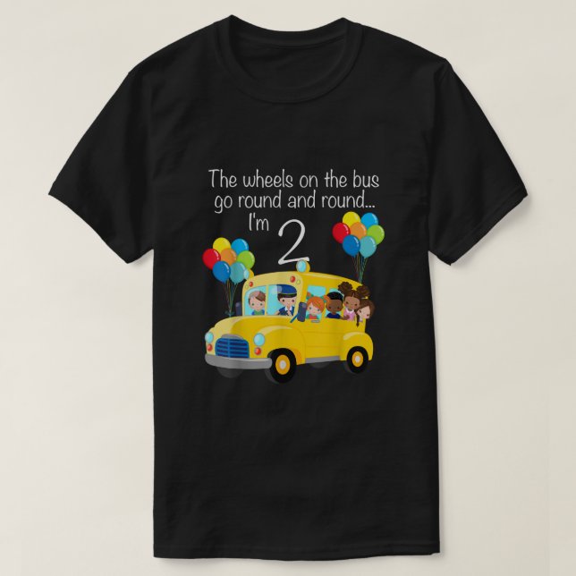 Camiseta As Rodas No Ônibus segundo aniversário 2 Anos (Frente do Design)
