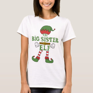 Camiseta As roupas da família de Natal da Big Sister Elf
