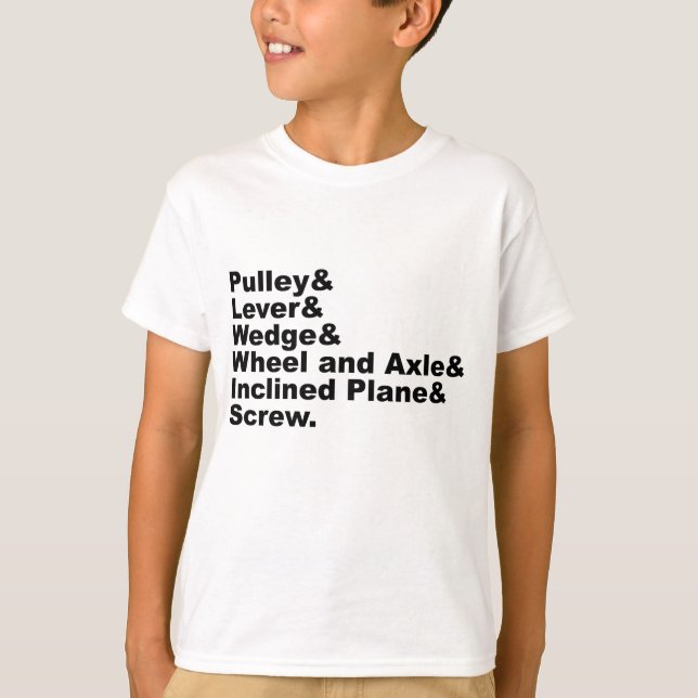 Camiseta As seis máquinas simples de Arquimedes (Frente)
