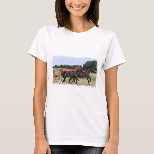 Camiseta As senhoras dos cavalos selvagens couberam a (Frente)