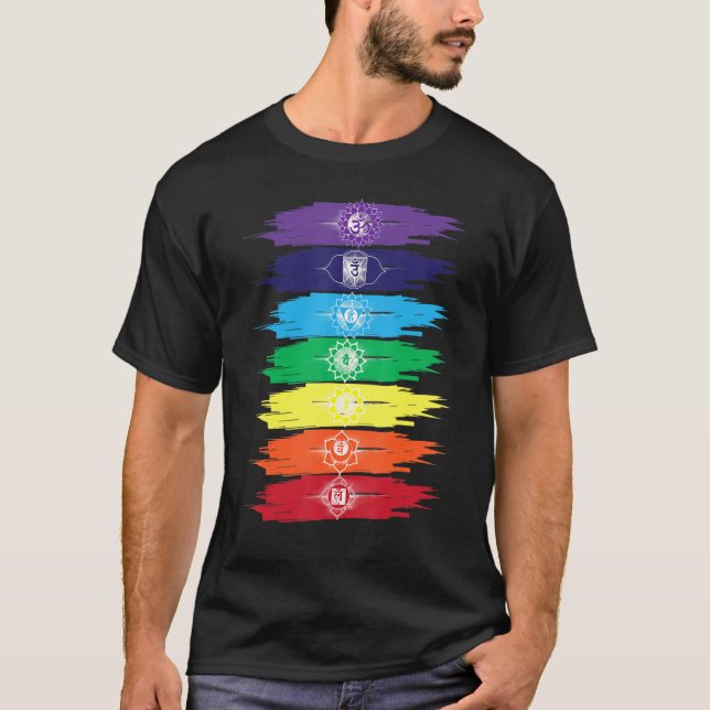 Camiseta As Sete Chakra Do Corpo Humano (Frente)