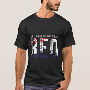 Camiseta Às sextas-feiras Vestimos a bandeira americana Red