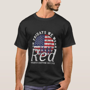 Camiseta Às sextas-feiras Vestimos a bandeira americana Red