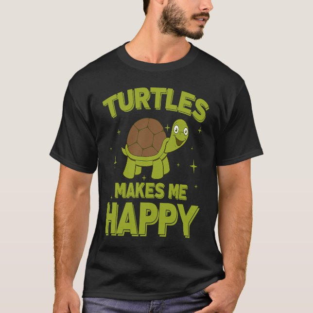 Camiseta As Tartarugas Fazem-Me Feliz, Turtle Water Turtle (Frente)