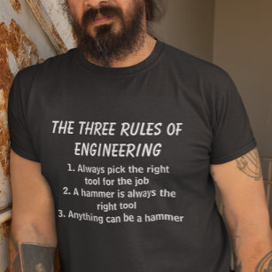 Camiseta As Três Regras de Engenharia Engraçadas