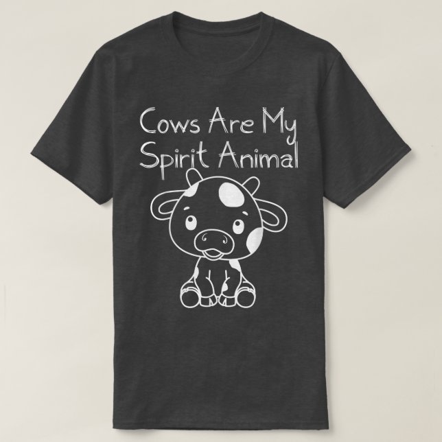 Camiseta As vacas bonitas são o meu espírito de chá de anim (Frente do Design)