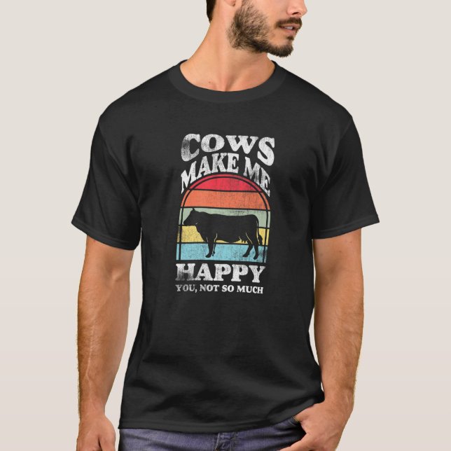 Camiseta As vacas fazem-me feliz por não teres tanto Barn C (Frente)