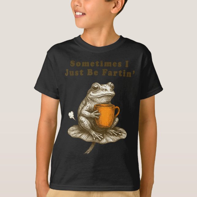 Camiseta Às vezes eu só estou peidando, Meme de sapo engraç (Frente)