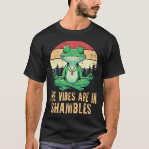 Camiseta As Vibrações Estão Em Desordem Retro Funny Frog Yo