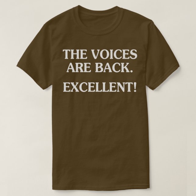 Camiseta As Vozes Estão De Volta Excelente (Frente do Design)