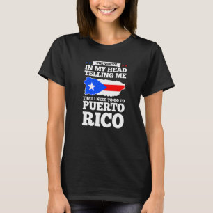 Camiseta As vozes na minha cabeça dizendo Porto Rico Bandei
