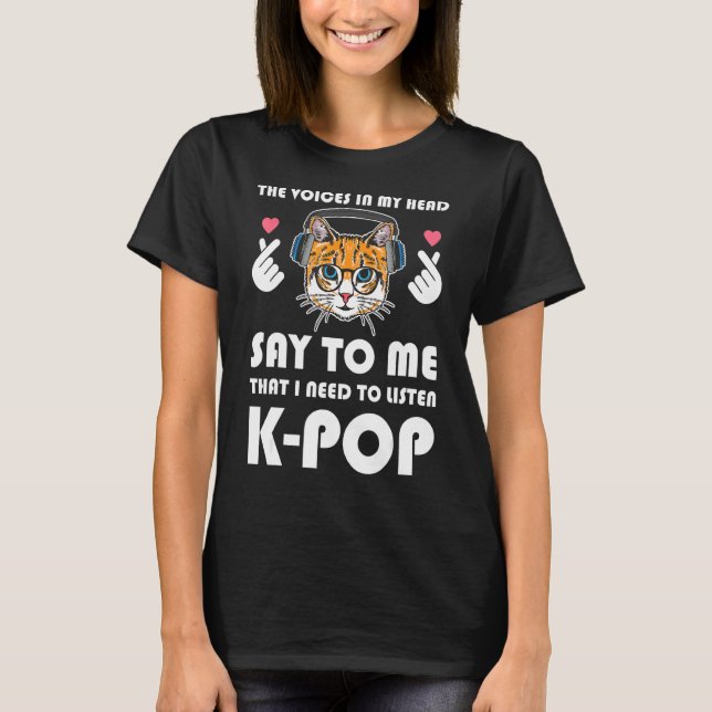 Camiseta As Vozes São A Minha Cabeça Dizer-Me K Pop K Pop M (Frente)