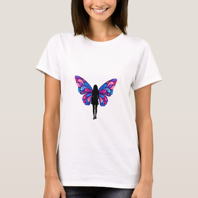 Camiseta Asa de Borboleta Neon Dream Gráfico (Frente)
