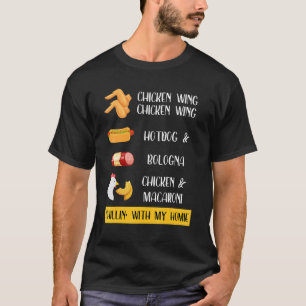 Camiseta Asa De Frango Asa De Frango Cachorro-Quente E Bolo