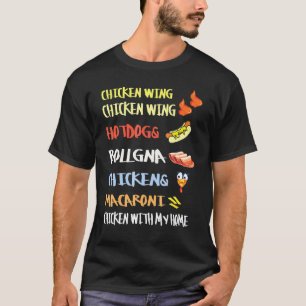 Camiseta Asa De Frango Asa De Frango Cachorro-Quente E Bolo