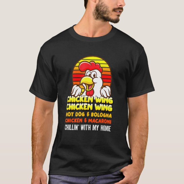 Camiseta Asa De Frango Asa De Frango Cachorro-Quente E Bolo (Frente)
