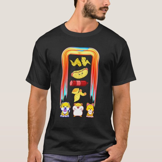 Camiseta Asa De Frango Asa De Frango Cachorro-Quente E Bolo (Frente)