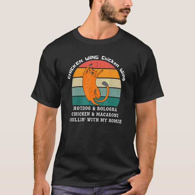 Camiseta Asa de Frango Asa de Frango Cachorro-Quente & Músi (Frente)