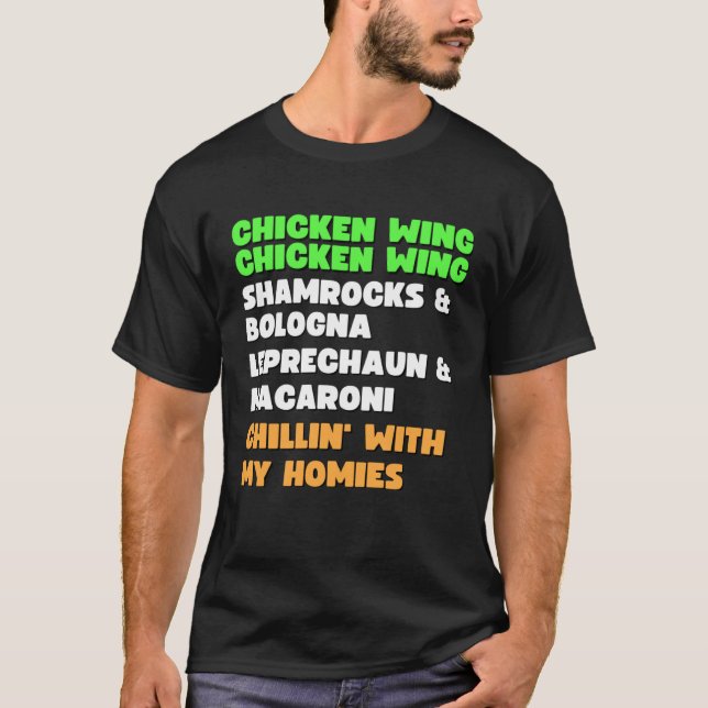Camiseta Asa de Frango Asa de Frango Canção Cachorro-Quente (Frente)