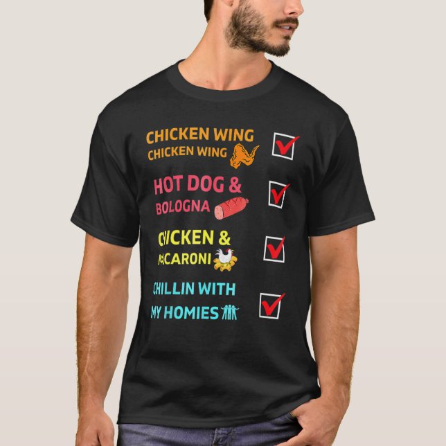 Camiseta Asa de Frango Asa de Frango E Bolonha Relaxando Co (Frente)