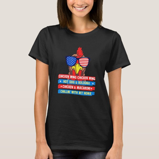Camiseta Asa de Frango Cozida Asa de Frango Cachorro-Quente (Frente)