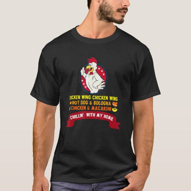 Camiseta Asa de Frango Cozida Asa de Frango Cachorro-Quente (Frente)