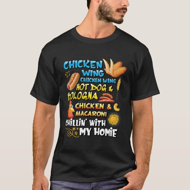 Camiseta Asa De Frango Viral Asa De Frango Cachorro-Quente  (Frente)