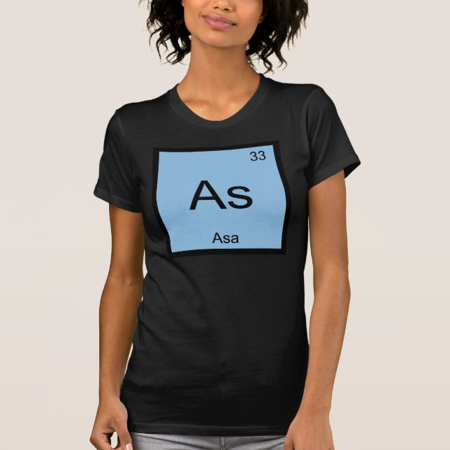 Camiseta Asa Name Chemistry Elemento Periódico (Frente)