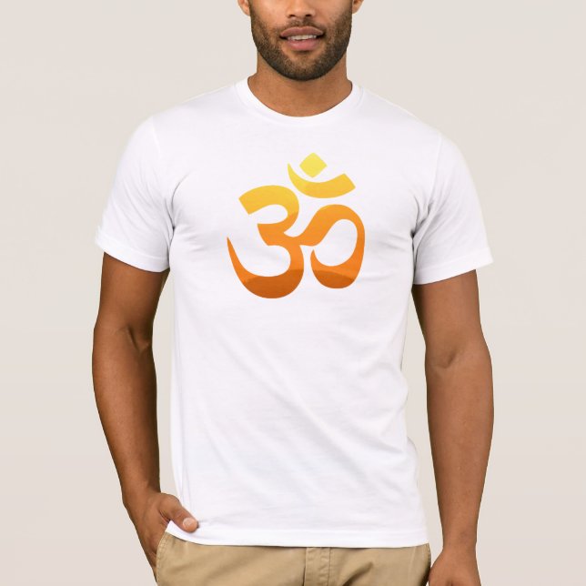 Camiseta Asana Relax Meditação Yoga Om Mantra Símbolo mascu (Frente)