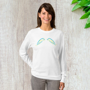 Camiseta Asas Anjos Celestiais com Estrelas Espumantes